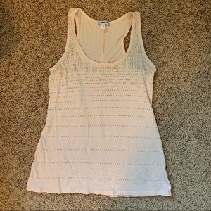 blush pink tank top with rhinestones